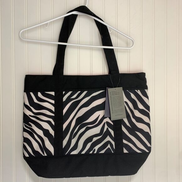 Jansport Handbags - JanSport Emma Tote Large Black Zebra Print Fluorescent Pink Laptop Bag